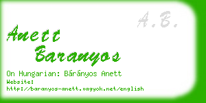 anett baranyos business card